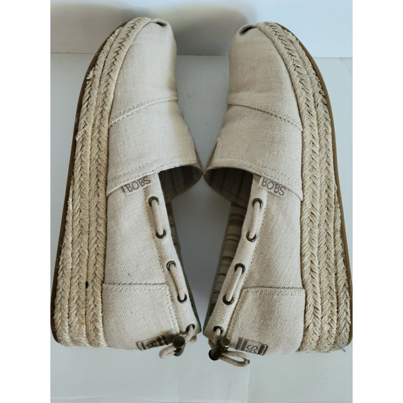 Bobs Espadrilles Set Sail Natural Canvas Wedge Size 8 Women's - Picture 6 of 11